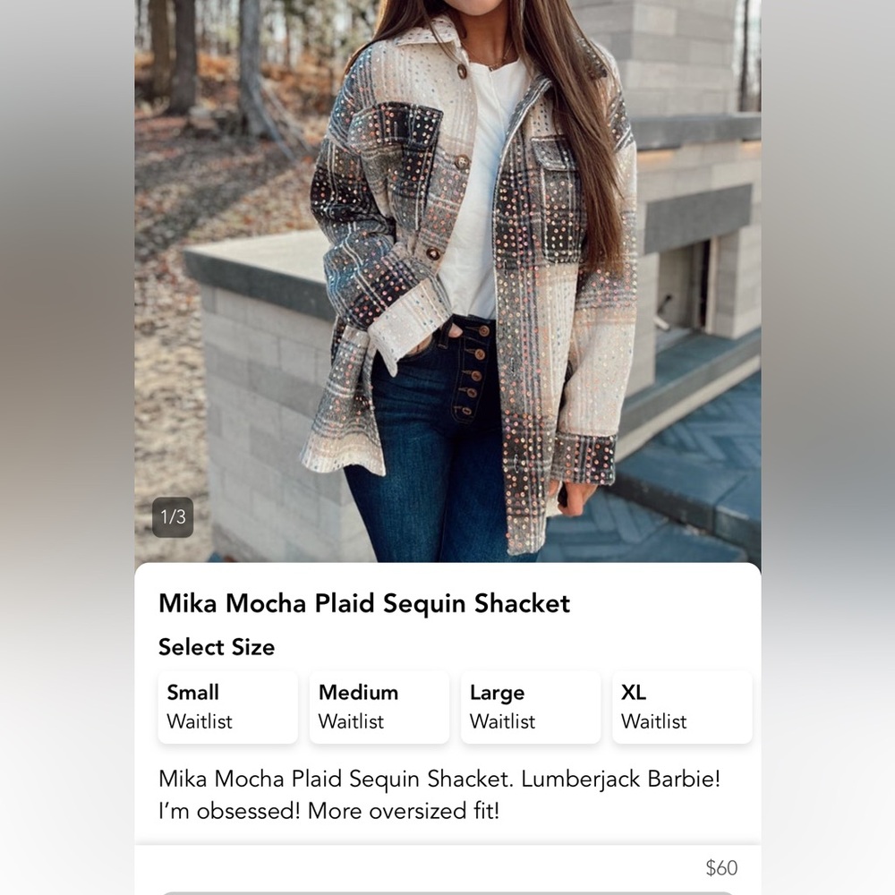 Sequin Plaid Heavyweight Shacket